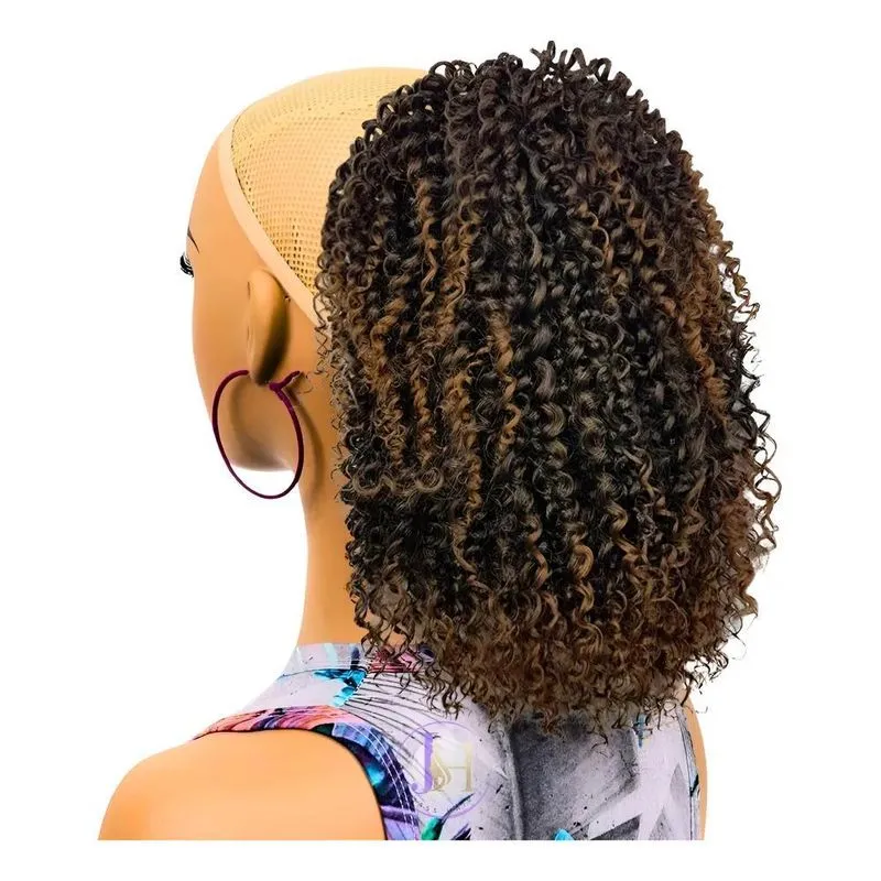 Rabo De Cavalo Afro Cacheado Orgânico - Ombre Dourado T1b 30