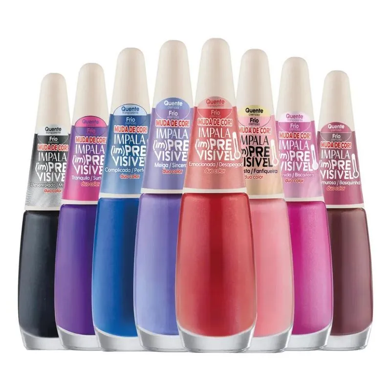 10x Kit 8 Esmaltes Impala Nova Coleção Imprevisível Duo Col