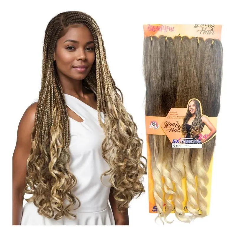 Boho Curl Cabelo Jumbo 400g 65cm - Loiro De 3 Cores Esfumado