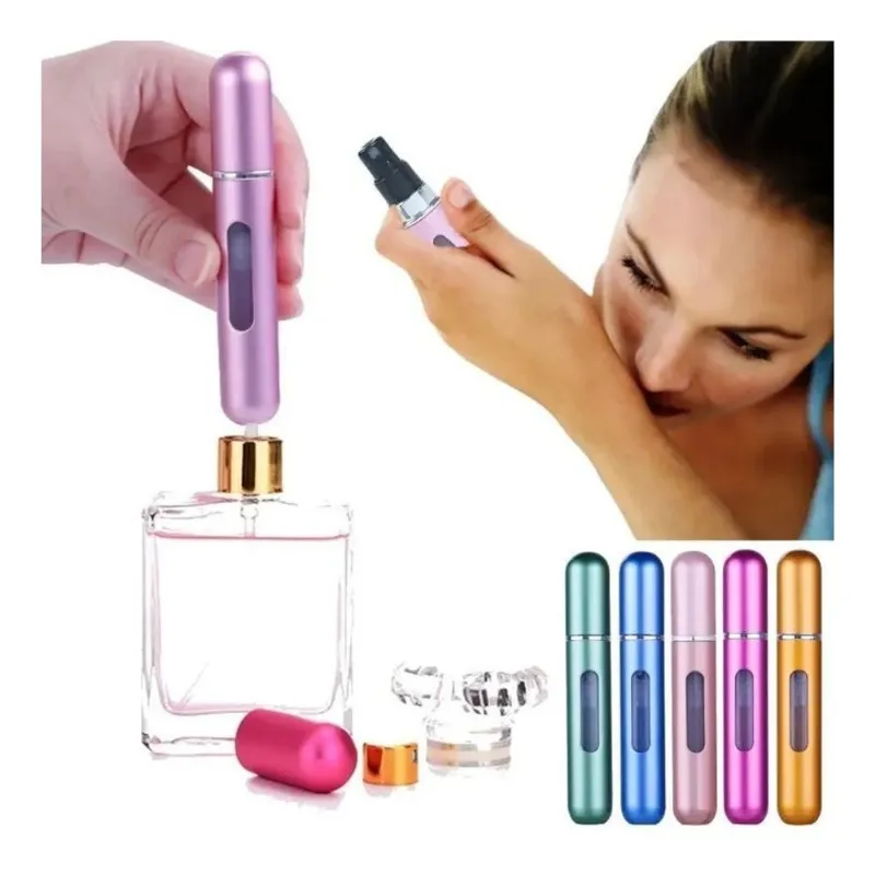 Mini Frasco Porta Perfume Recarregável Bolsa Viagem Portátil