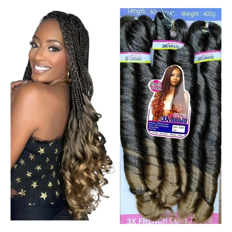 Fibra Trança Ondulada 400g: French Braid Pontas Natu - 1/27