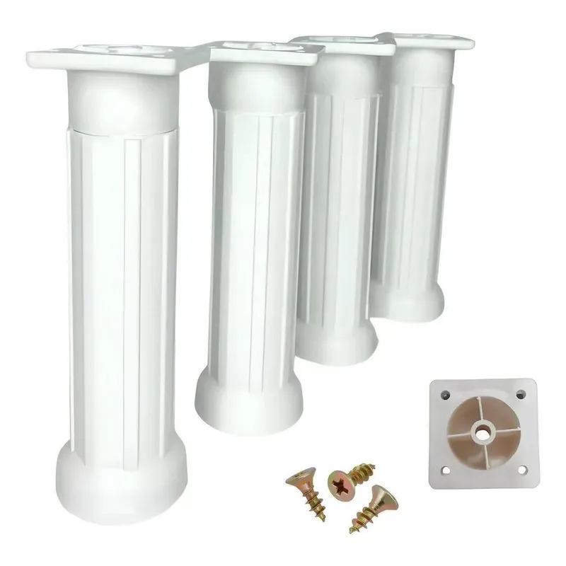 5x 4 Pés Branco Regulável Móveis Armário Redondo 17 A 24cm B