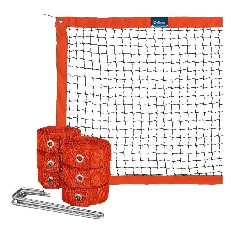 3x Kit Beach Tennis Laranja - Rede Oficial + Fita De Marcaçã
