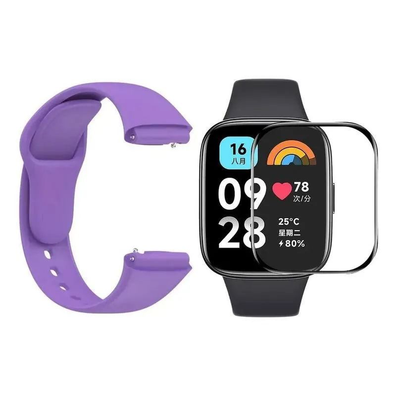 Kit Pulseira + Película Para Smartwatch Redmi Watch 3 Ac Lil