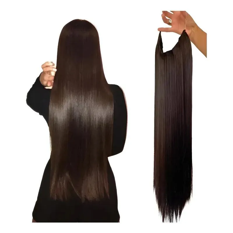 Aplique Cabelo Bio Humano Fio Invisível Mágico 70cm 150grs