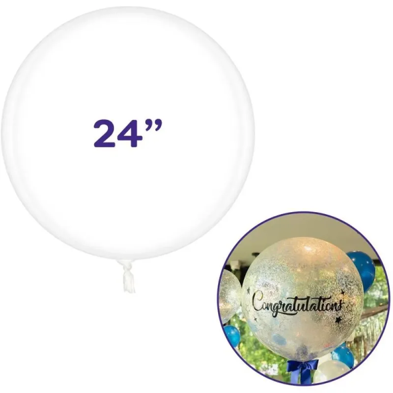 Balao Redondo Bubble Balloon Cristal 24 POL PCT.C/10