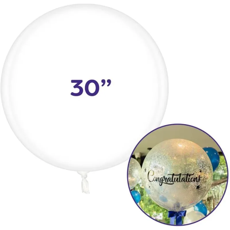 Balao Redondo Bubble Balloon Cristal 30 POL PCT.C/10