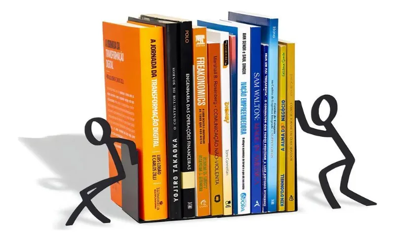 2x Suporte Livro Aparador Porta Livros Aço Toni Bibliocanto