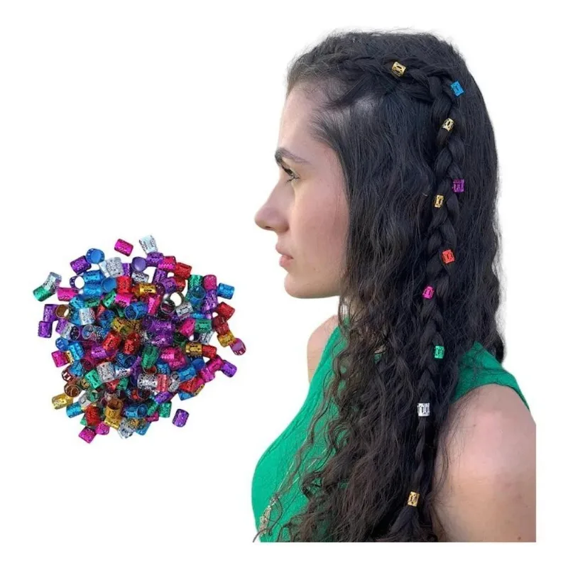 100 Anéis Em Metal Para Cabelo Trança Box Braid Dread Tererê