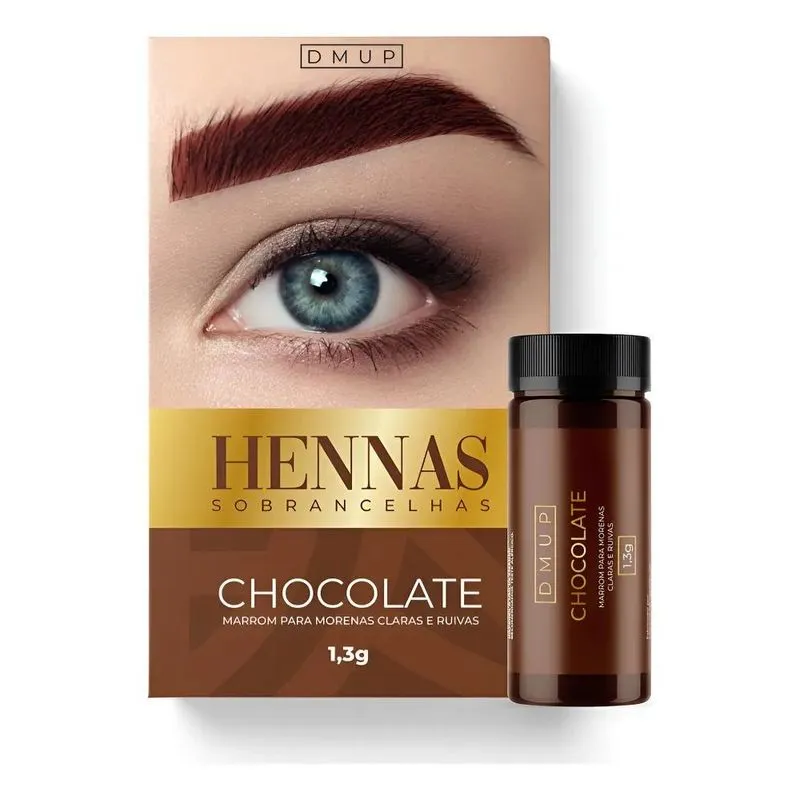Henna Híbrida Dermomakeup: Rápida, Long - Chocolate - Marrom