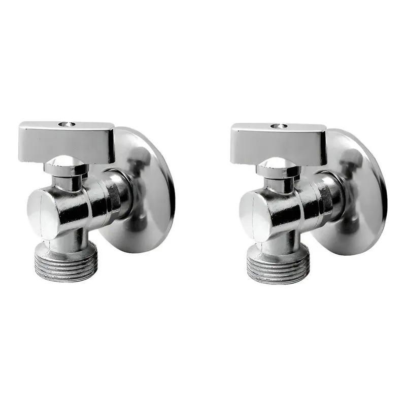 2x Kit 02 Registro Esfera Torneira Metal Máquina Lavar 1/2 3