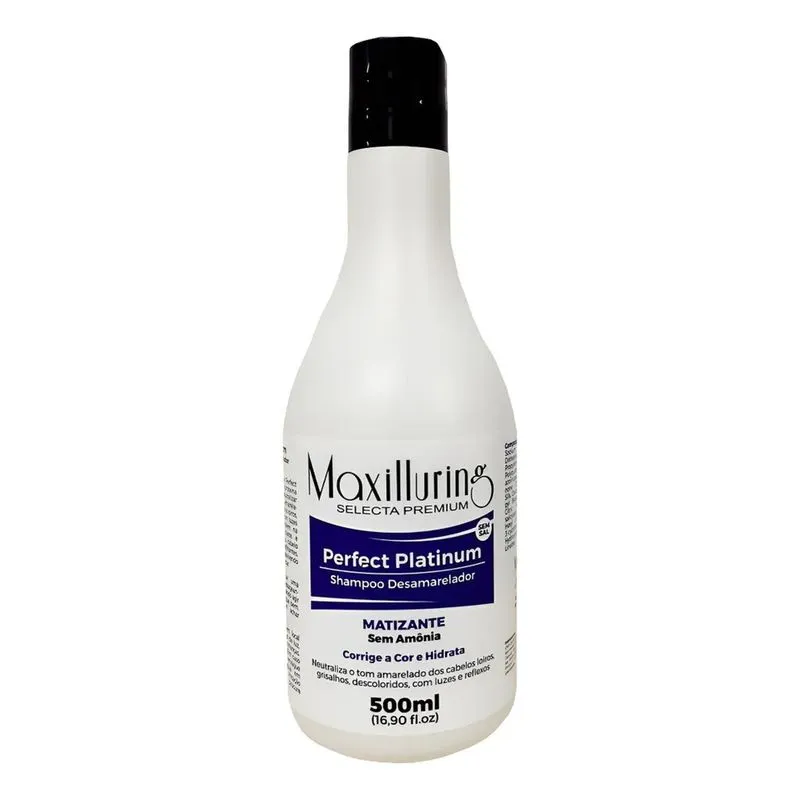 Shampoo Maxilluring 500 Mls Tira Todo O Amarelado Do Cabelo