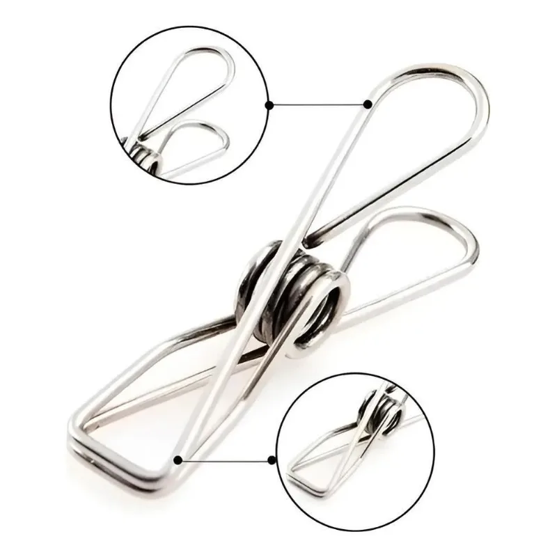 10x Kit 20 Prendedor Pregador Aço Inox De Roupas E Embalage