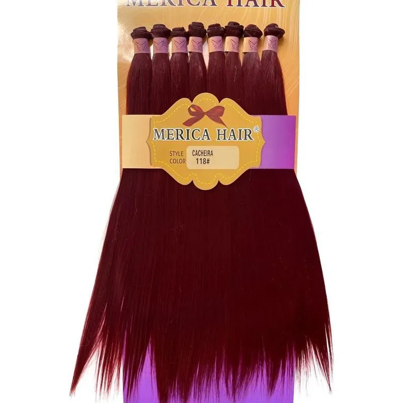 Cabelo Orgânico Liso 60cm 280g 8 Telas Merica Hai - 118acaju