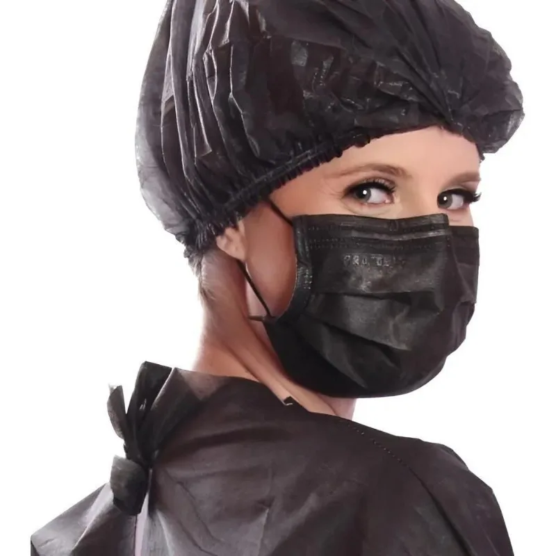 Touca Sanfonada Protdesc 100 Unid. Cores: Proteção E - Preto