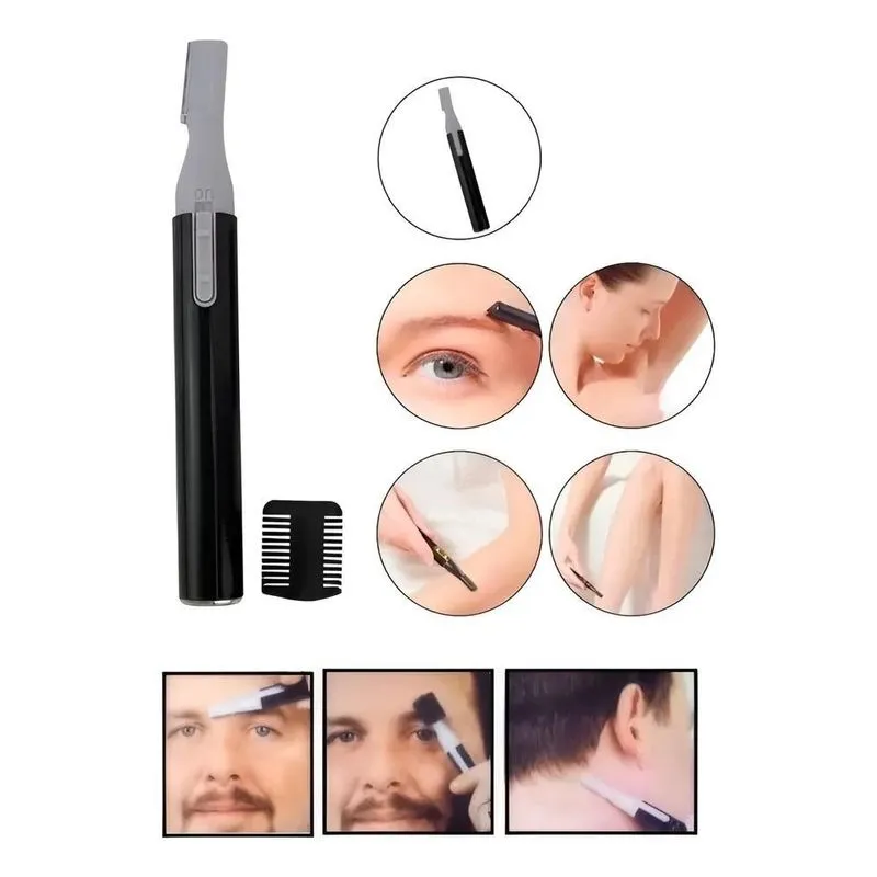 Aparador De Pelos Elétrico Caneta: Rosto, Nar - Preto Pilhas
