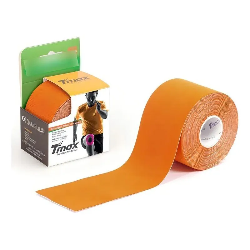 Bandagem Elástica Funcional Adesiva Tmax Cor Laranja