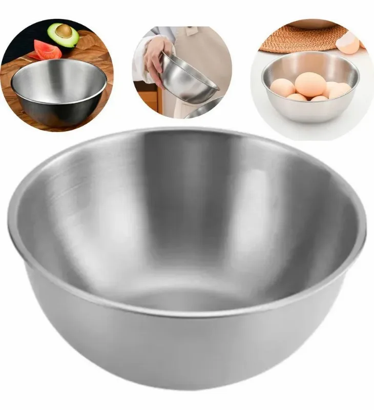 Bowl Tigela Bacia Aço Inox Escovado Saladeira 22 Cm Mistura