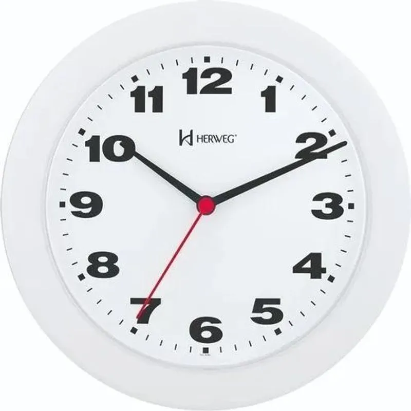 2x Relógio De Parede Herweg 21cm Quartz 6103-021 Branco