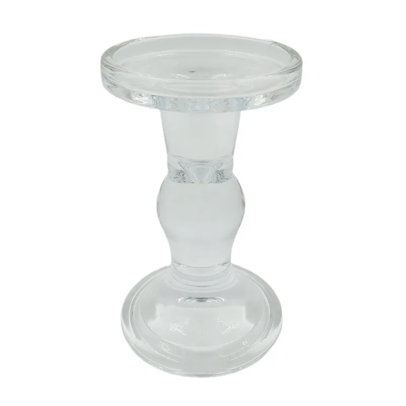 Castiçal Poly 8,5x8,5x13,5cm em Vidro Linx Comércio
