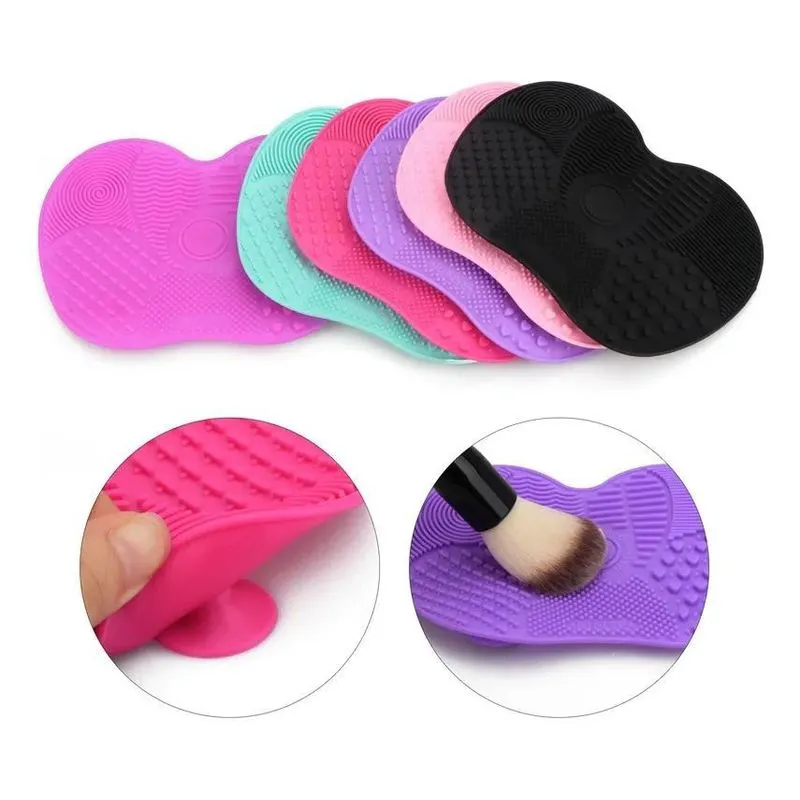 Tapete Silicone Limpa Pincéis Maquiagem: Cerdas - Rosa Pink