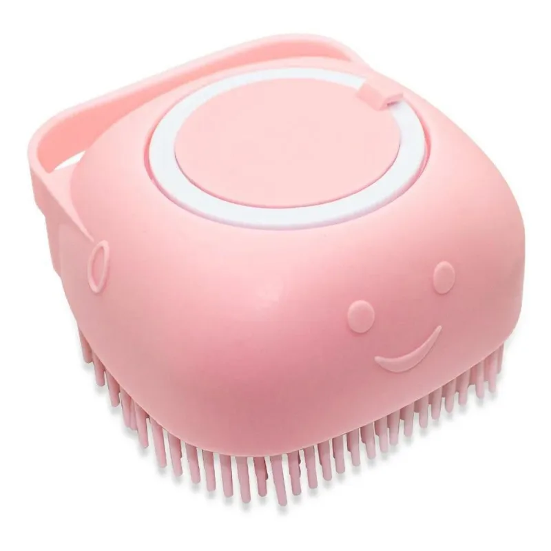 3x 1 Esponja Silicone Banho Com Dispenser 80ml Shampoo Sabon