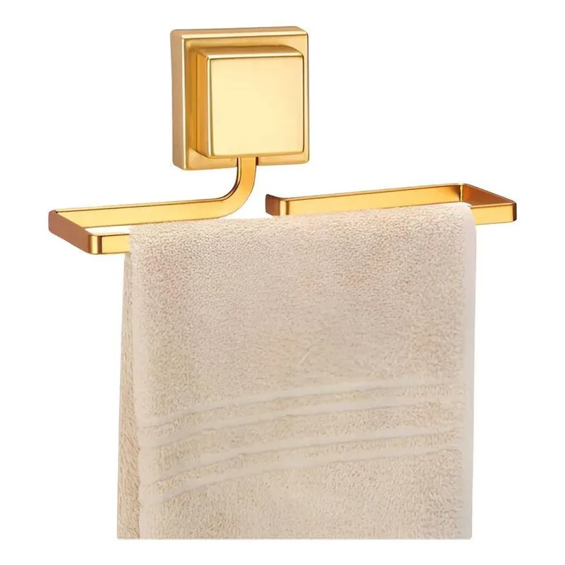 3x Porta Toalha Rosto Barra Banheiro Lavabo Toalheiro Dourad