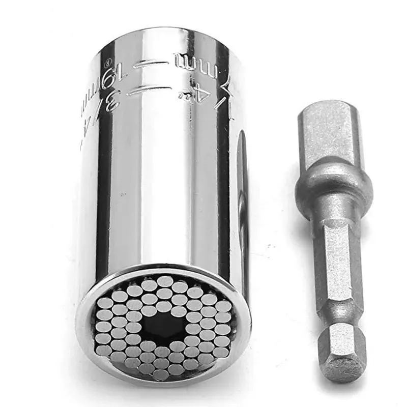 3x Kit Chave Soquete Universal E Adaptador Gator Grip7 A 19