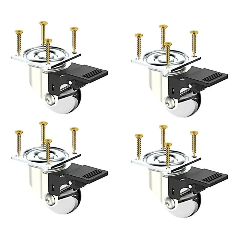 5x Kit 4 Rodízios Silicone Gel Rodinha 35mm Com Trava Freio