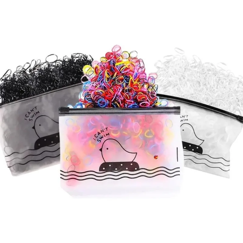 Kit 500 Elásticos Silicone Estojo Colorido Cabelo I Colorido