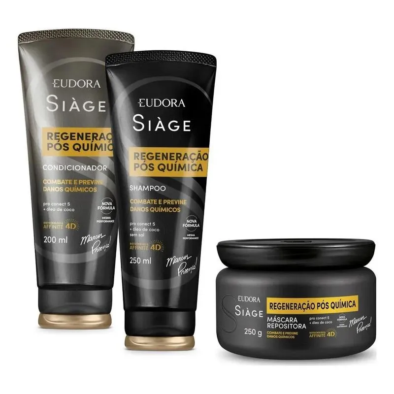 2x Siàge Regeneração Pós Química Shampoo Condicionador Másca