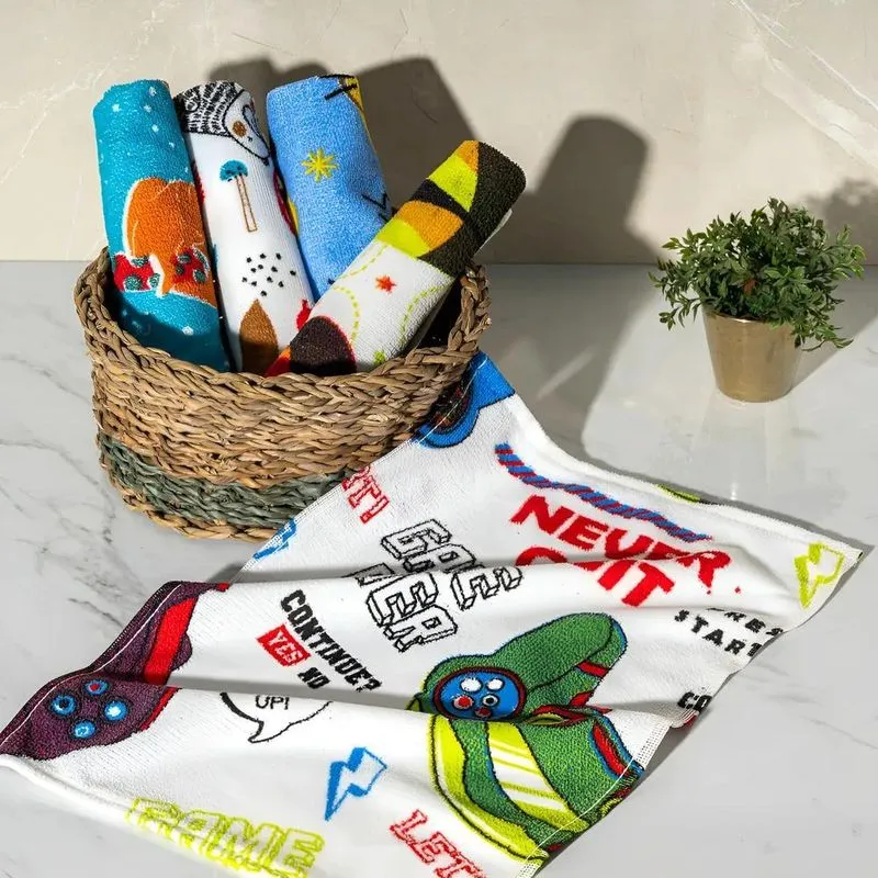 Kit 10 Toalhinha De Mão Escolar Personagens Infantil Macias