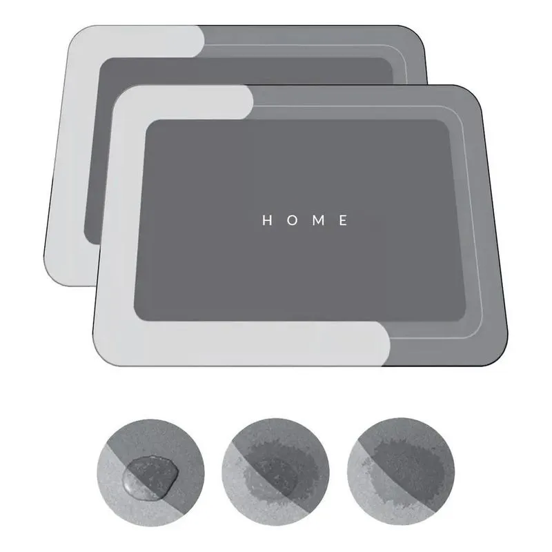 2x Kit 2 Tapetes Mágico Para Banheiro Antiderrapante Absorve