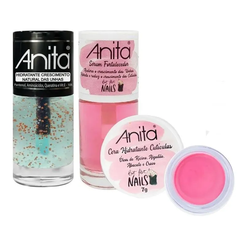 10x Esmalte Anita Cera + Sérum Fortalecedor + Hidratante