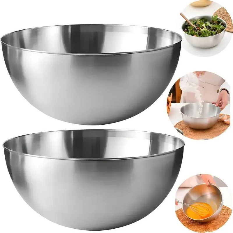 4 Bowl Tigela Bacia Aço Inox Escovado Saladeira 26cm Mistura