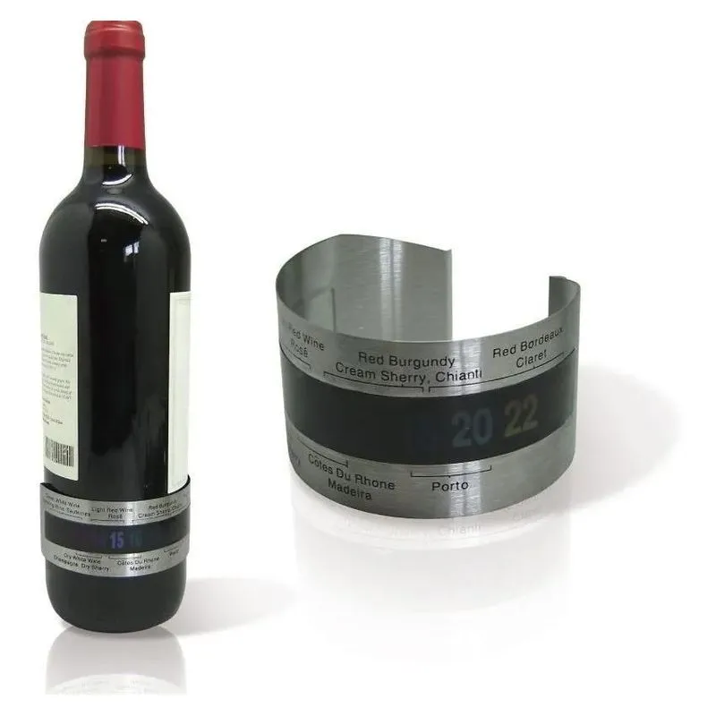 2x Termômetro Medidor Temperatura Garrafa Vinho Bracelete In
