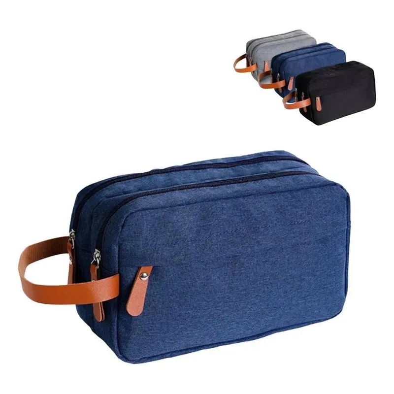 Necessaire Unissex Viagem Trabalho Organizador Impermea Azu