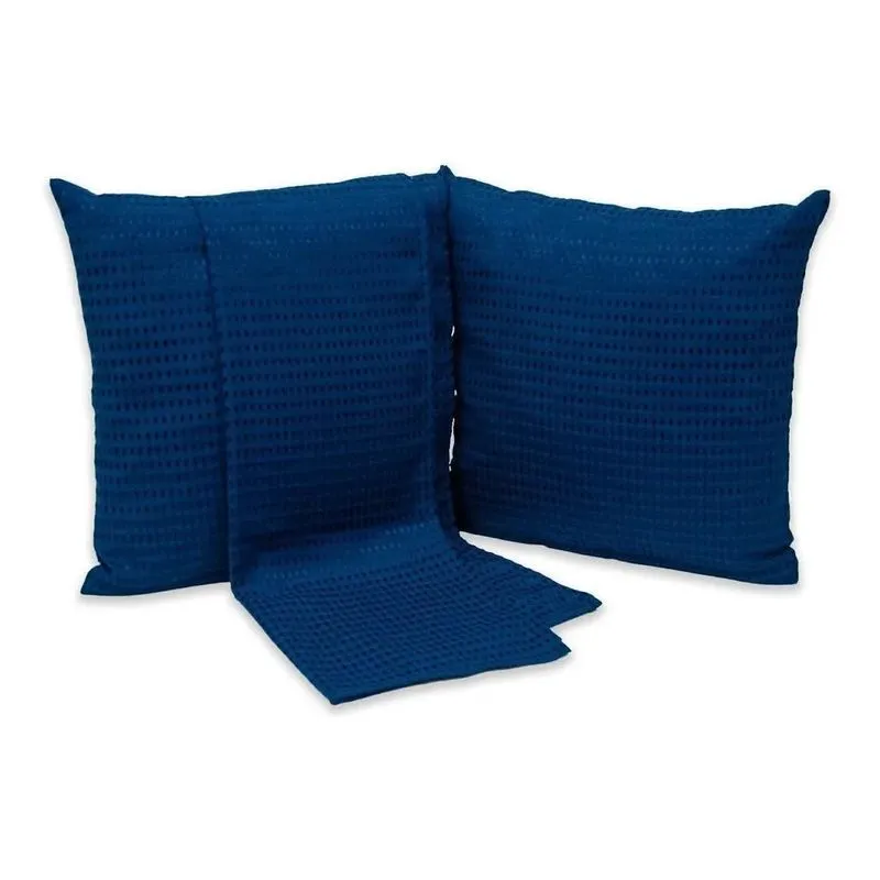 10x Kit Peseira Casal 3 Peças Com Almofadas Lisas