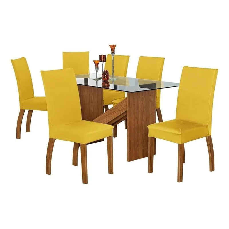 Kit 4 Capas Para Cadeira Jantar Malha Com Elástico