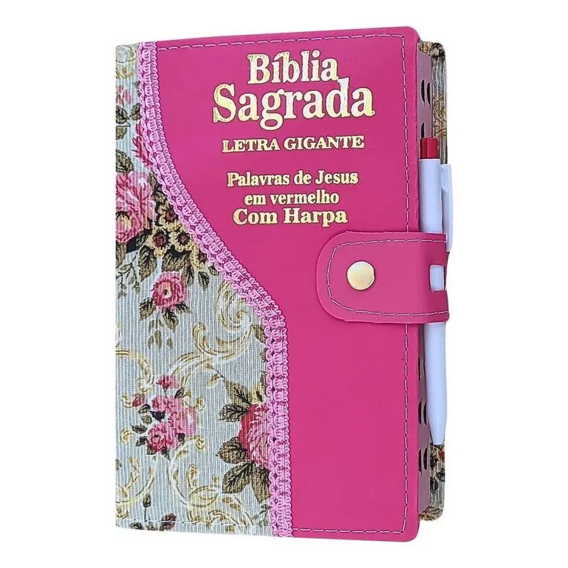 Bíblia Sagrada Letra Gigante Com Harpa & Corinhos - Florpink