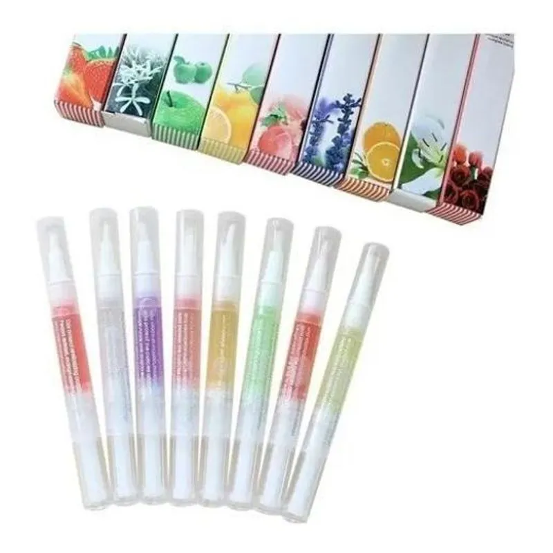 2x Caneta Óleo De Hidratação De Cutícula Kit Com 5 Unidades