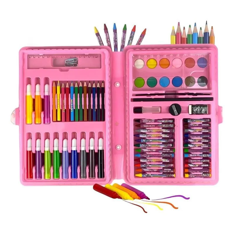 Maleta Pintura Infantil 68 Peças: Criatividade E Dive - Rosa