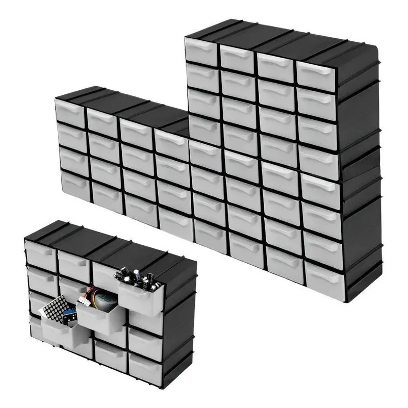 3x Kit 4 Gaveteiro Plastico Para Ferramentas Parafusos Broca