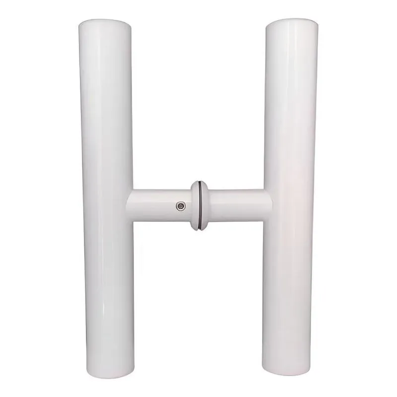 Puxador Em Alumínio Modelo H Para 1 Furo Porta De Branco