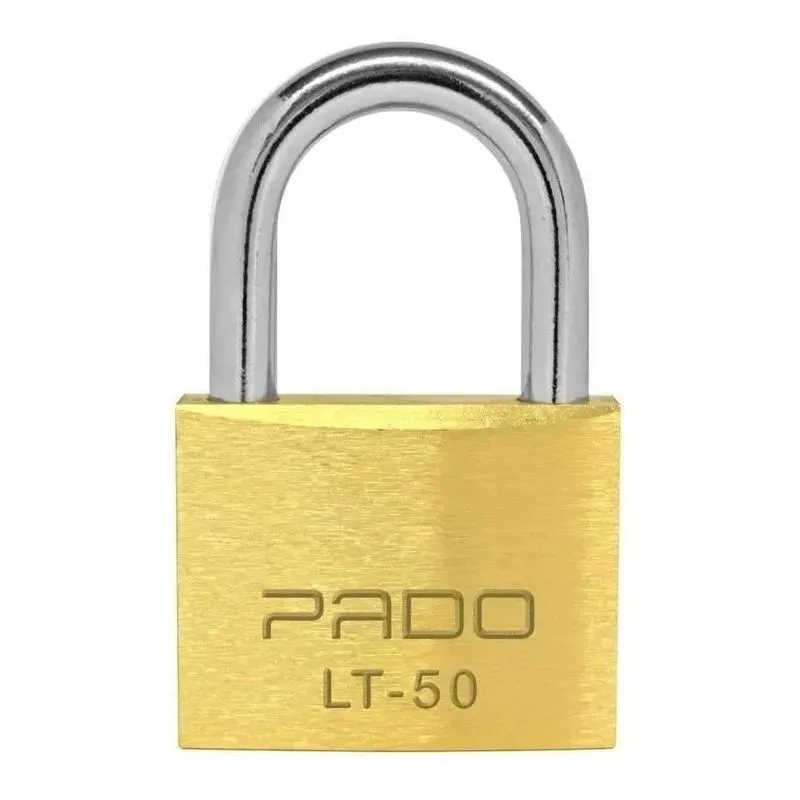 5x Cadeado De Latão Pado Lt 50mm 2 Chaves Não Enferruja Cor