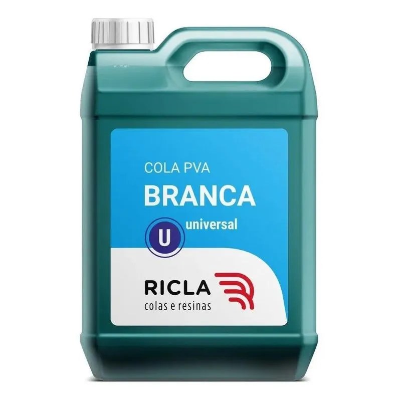 5x Cola Branca Para Madeira Pva Artesanato Papelão Escolar 5