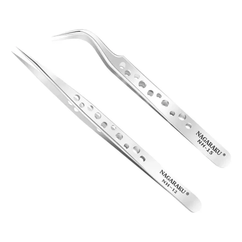 10x Kit Pinças Nagaraku Nh-12 E Nh-15 Para Alongamento De C