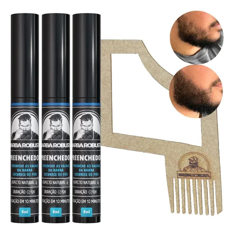 10x Kit De Caneta De Enchimento De Barba A Prova De Água