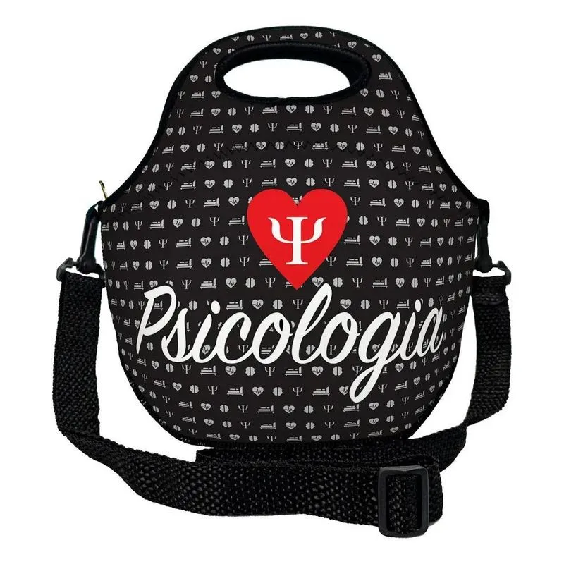 Lancheira Térmica Neoprene: Preserva A - Psicologia Corações