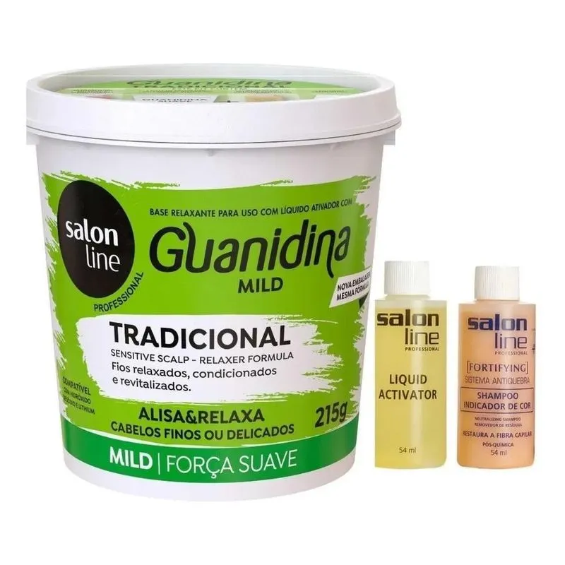 3x Alisa E Relaxa Guanidina Tradicional Mild 215gr Salon Lin